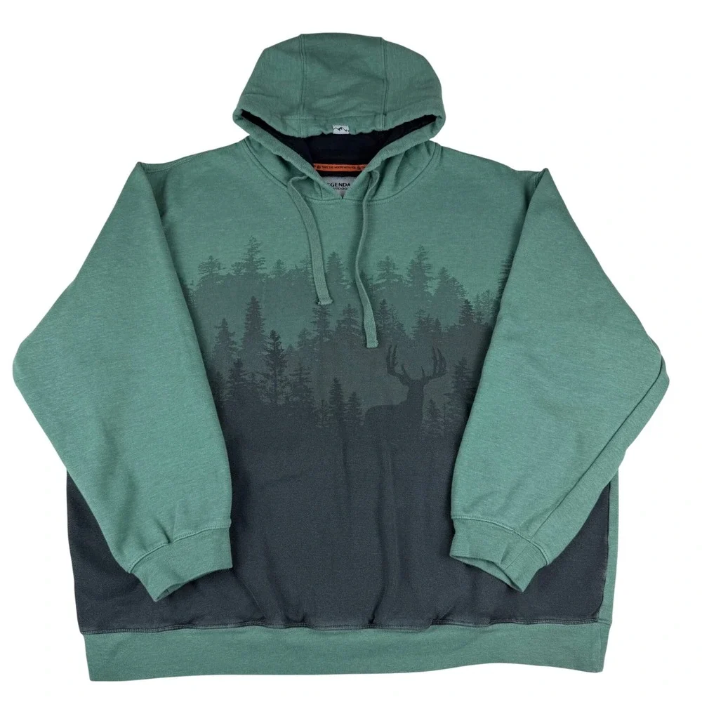 Legendary Outdoors Horizon Mens 2XL Forest Deer Graphic Hoodie Hooded Sweatshirt